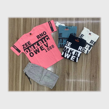 طقم تيشيرت وشورت أولادي ألوان متعددة من فرعون